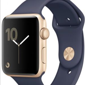 Apple Watch Series 1 42MM with grey band.